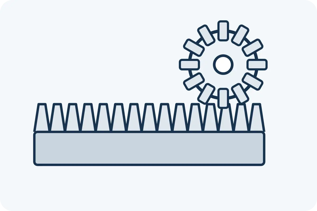 Matching rack and pinion gear